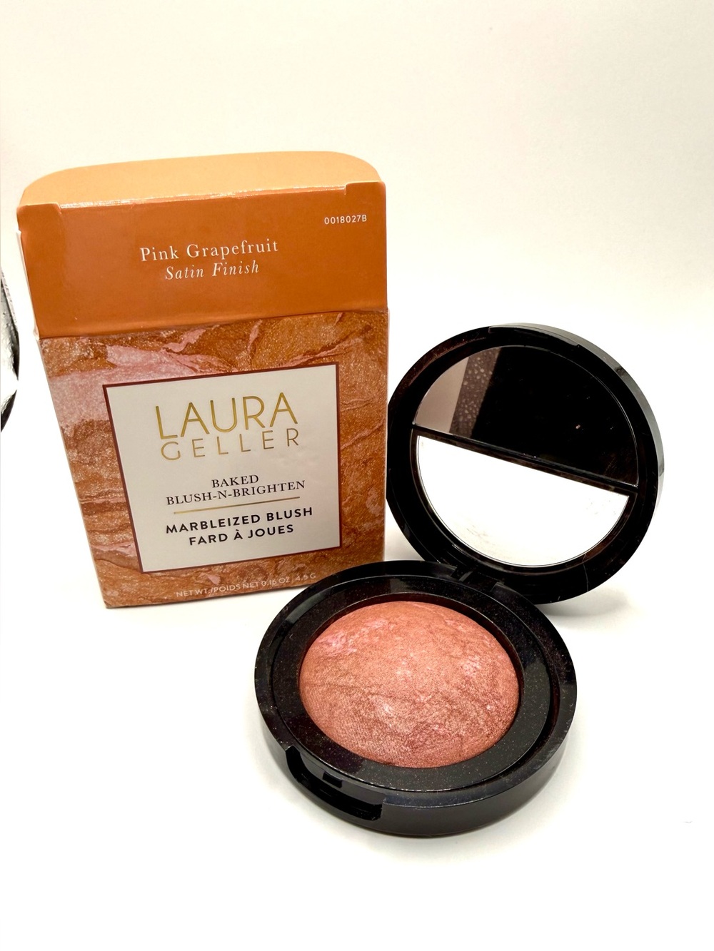 Laura Geller Baked Blush-N-Brighten Pink Grapefruit Satin Finish Full Size NIB
